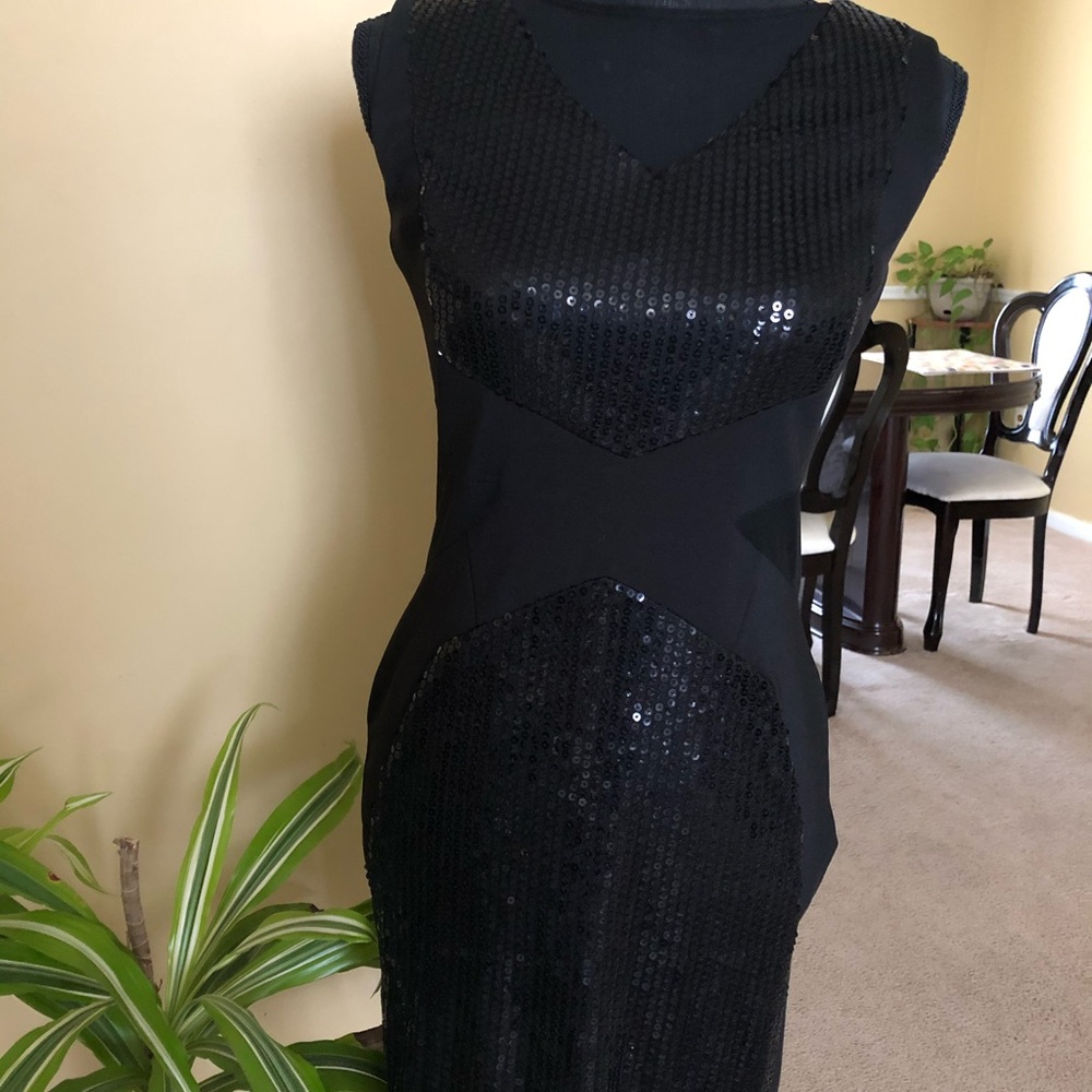 All black mini dress